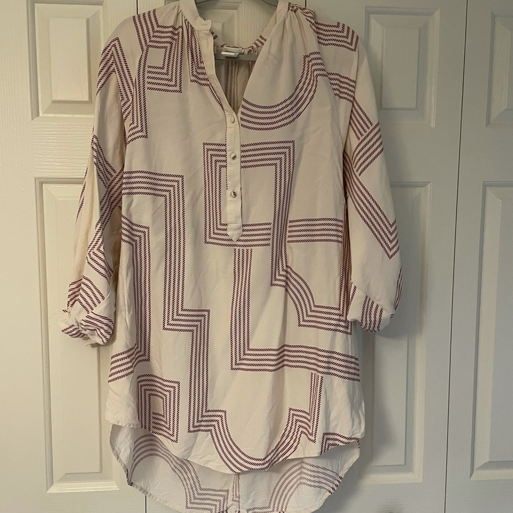 H&M cream and coral tunic. Size 2.